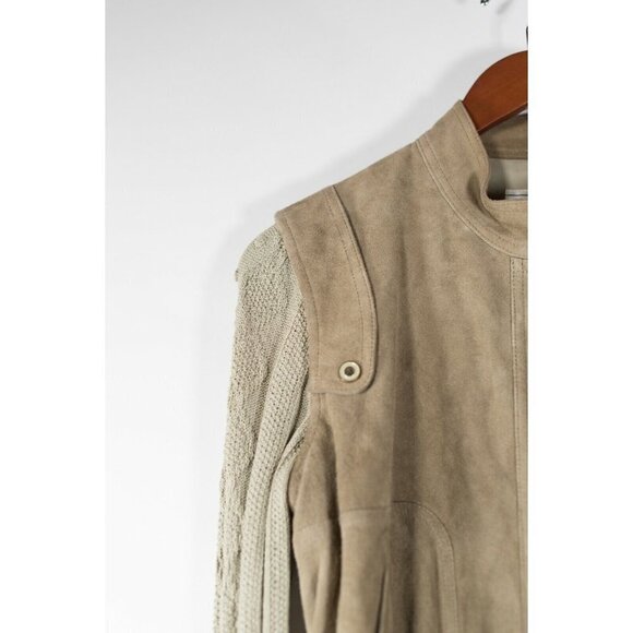 St. John Sport Womens Small Green Jacket Goat Suede Vest Knit Removable Sleeves - Picture 4 of 6